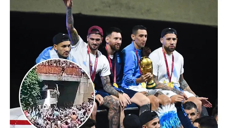 Descontrol total: dos hinchas se tiraron al micro de la Selección desde un puente