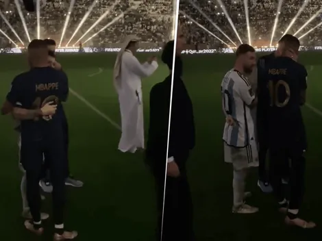 No se había visto: el momento en el que Mbappé felicitó a Messi y Scaloni por el título
