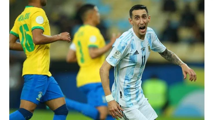 Ángel Di María y su recordado gol ante Brasil en el Maracaná.
