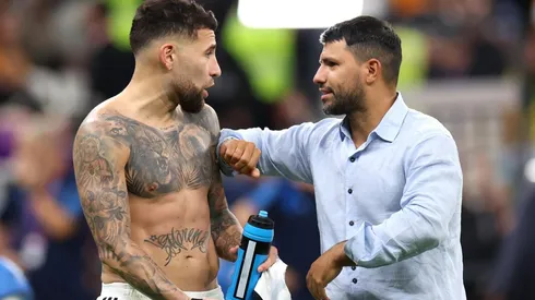 El Kun Agüero dijo presente en la práctica de la Argentina.