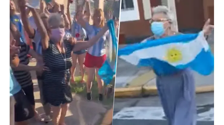 La abuela fanática de la Selección Argentina (Fotos: Captura)