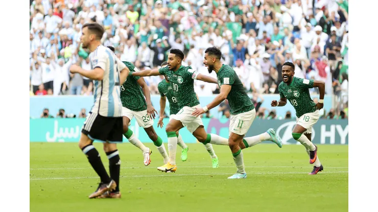 LUSAIL CITY, QATAR - NOVEMBER 22: Salem Al-Dawsari of Saudi Arabia celebrates after scoring their team's second goal during the FIFA World Cup Qatar 2022 Group C match between Argentina and Saudi Arabia at Lusail Stadium on November 22, 2022 in Lusail City, Qatar. (Photo by Clive Brunskill/Getty Images)