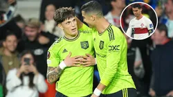 El comentario de Garnacho en el posteo de Cristiano Ronaldo tras la eliminación en Qatar 2022