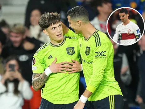 El comentario de Garnacho en el posteo de Cristiano Ronaldo tras la eliminación en Qatar 2022