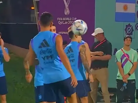 Ejercicios físicos, movimientos con pelota y una duda para Scaloni: ¿Sigue la línea de cinco?