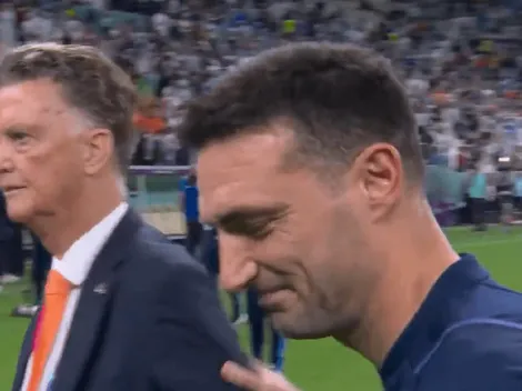 "Épico": el gesto de Scaloni tras el saludo con Van Gaal post Argentina-Países Bajos que no se vio