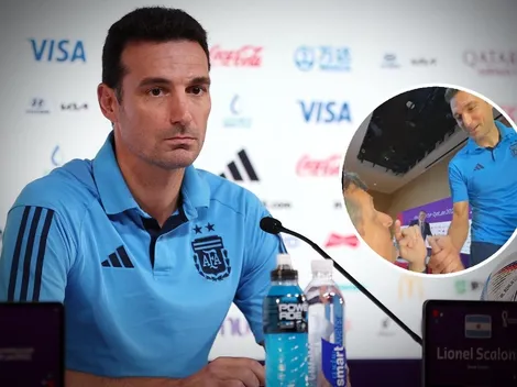 "Te lo voy a aceptar": el regalo que le hicieron a Scaloni en plena conferencia de prensa