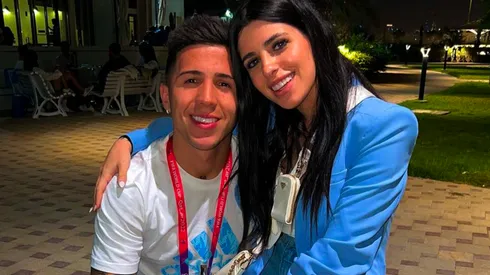 Enzo Fernández junto a su novia, Valentina Cervantes