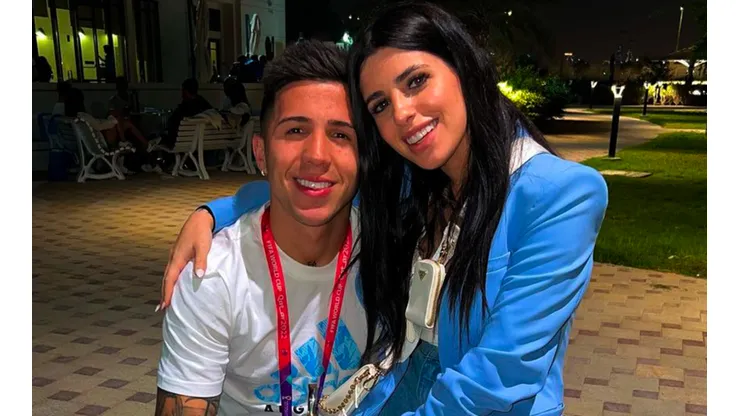 Enzo Fernández junto a su novia, Valentina Cervantes