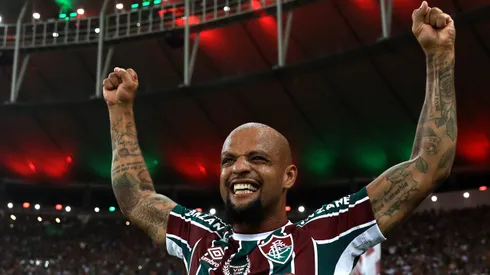 RIO DE JANEIRO, BRAZIL – APRIL 02: Felipe Melo of Fluminense celebrates after winning the Campeonato Carioca 2022 against Flamengo as at Maracana Stadium on April 02, 2022 in Rio de Janeiro, Brazil. (Photo by Buda Mendes/Getty Images)