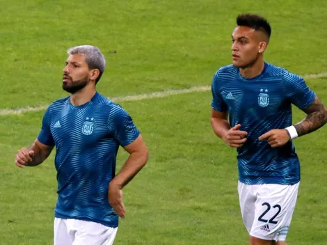 Así fue el reencuentro del Kun Agüero con Lautaro Martínez