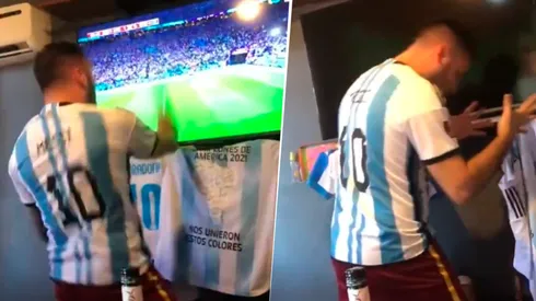 VIDEO VIRAL | Rompió la tele en pleno gol de la Selección Argentina