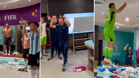 VIDEO | Locura y hasta Scaloni saltando: descontrolado festejo de la Selección en el vestuario