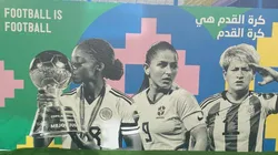 La goleadora de Boca Yamila Rodríguez presente en un mural en Qatar