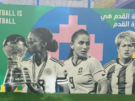 La goleadora de Boca Yamila Rodríguez presente en un mural en Qatar