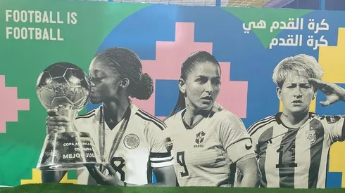 La goleadora de Boca Yamila Rodríguez presente en un mural en Qatar