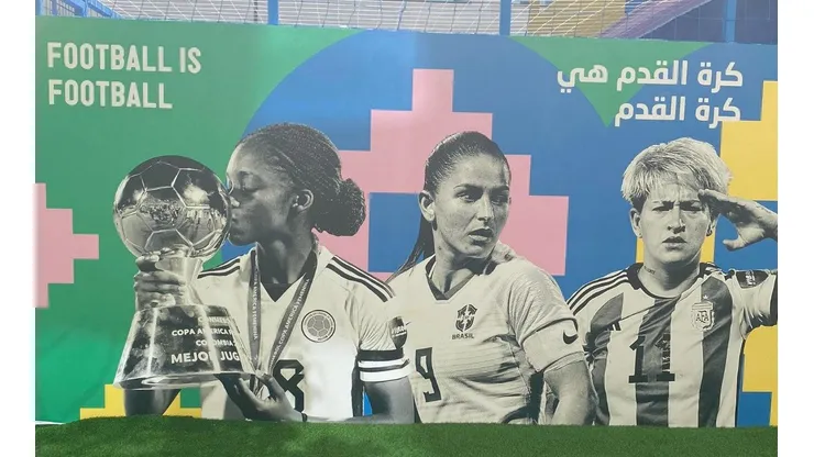 La goleadora de Boca Yamila Rodríguez presente en un mural en Qatar