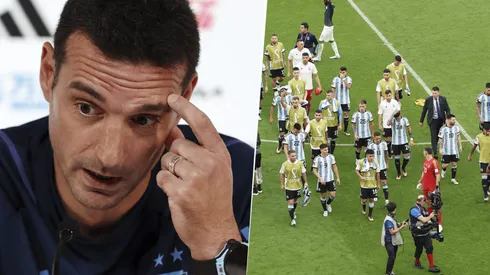 Scaloni y el vestuario de Argentina.