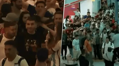 Locura en el aeropuerto por Correa y Almada.