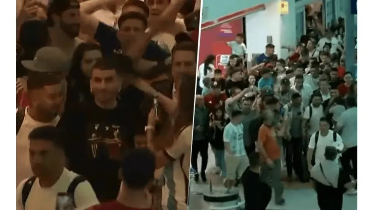 Locura en el aeropuerto por Correa y Almada.