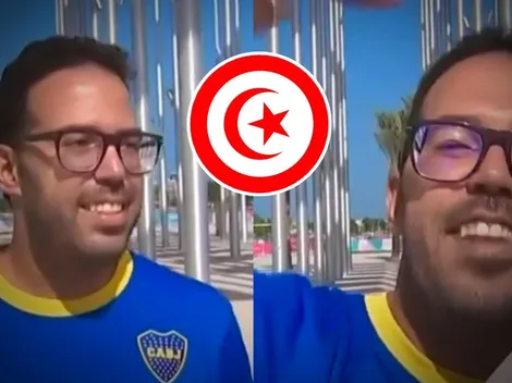 En Qatar, un hincha de Túnez se puso la camiseta de Boca y cargó a River
