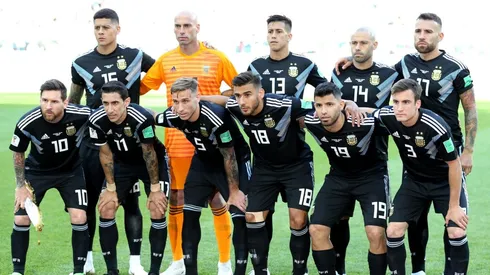 La Selección Argentina antes de su estreno en Rusia 2018.