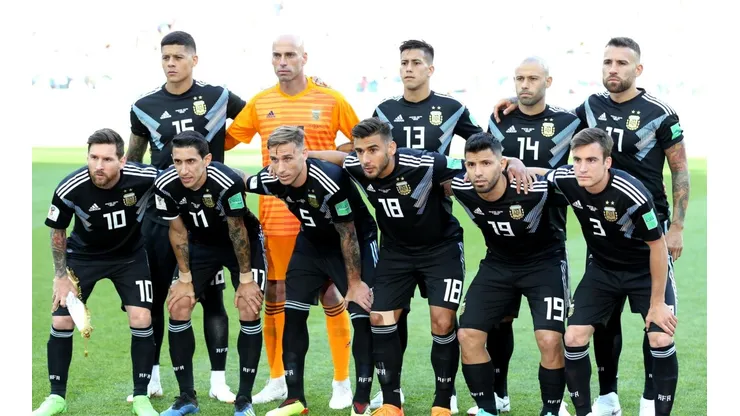 La Selección Argentina antes de su estreno en Rusia 2018.