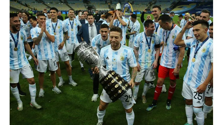 La premonición del Papu Gómez en pleno festejo de la Copa América 2021.