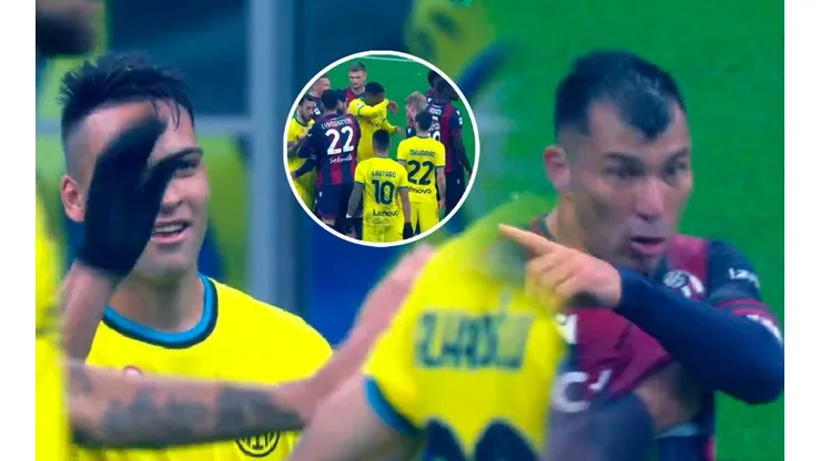Lautaro Martínez y Medel casi se van a las manos.