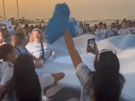 A 13 días del inicio del Mundial, se vivió el primer banderazo argentino en Qatar