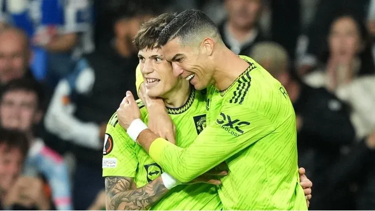 Garnacho cumplió su sueño de jugar junto a Cristiano.