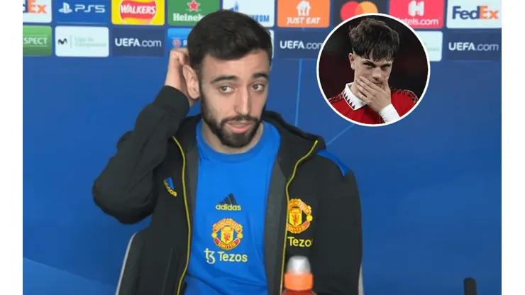 Bruno Fernandes, sin filtro con Garnacho.