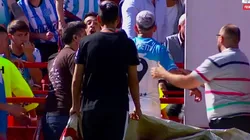 VIDEO | El tenso cruce de Copetti con los hinchas de Racing tras salir lesionado