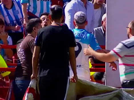 VIDEO | El tenso cruce de Copetti con los hinchas de Racing tras salir lesionado