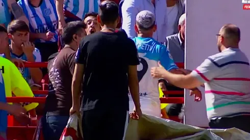 VIDEO | El tenso cruce de Copetti con los hinchas de Racing tras salir lesionado