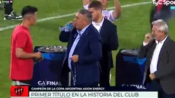 VIDEO | Chiqui Tapia le robó una botella de agua a un jugador de Patronato