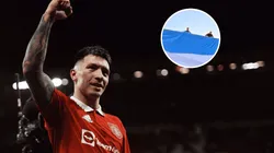 La insólita bandera que le dedicaron a Lisandro Martínez en Manchester