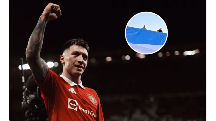 La insólita bandera que le dedicaron a Lisandro Martínez en Manchester