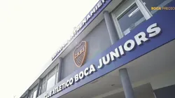 El ingreso del predio que posee Boca en Ezeiza.