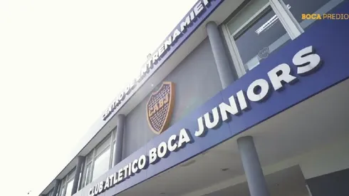 El ingreso del predio que posee Boca en Ezeiza.