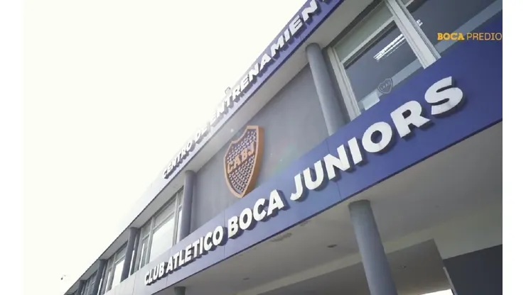 El ingreso del predio que posee Boca en Ezeiza.