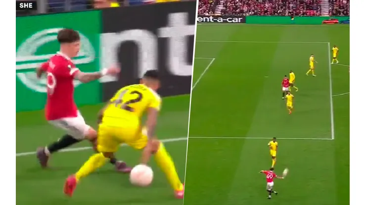 VIDEO | El Neymar argentino: caño y lluvia de lujos de Garnacho en el Manchester United