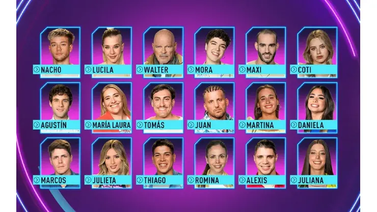 Los 18 participantes del reality.