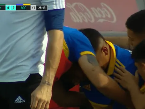 VIDEO | Rojo, desconsolado en el banco de Boca tras salir lesionado