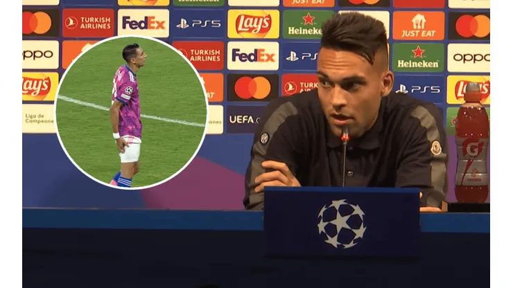 Lautaro se enteró de la lesión de Di María en plena conferencia.