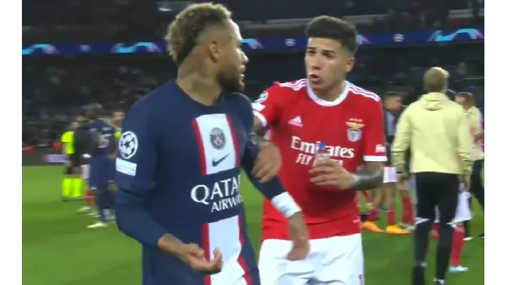 El cruce verbal entre Enzo Fernández y Neymar tras la patada