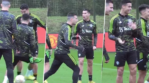 Cristiano y un caño tremendo a Lisandro martínez.