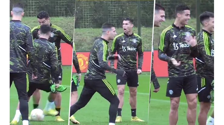 Cristiano y un caño tremendo a Lisandro martínez.