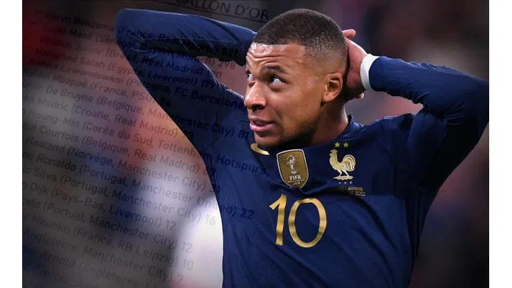 Mbappé, sexto en la lista del balón de oro.