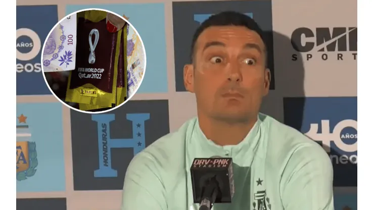 A Scaloni le preguntaron por las figuritas.